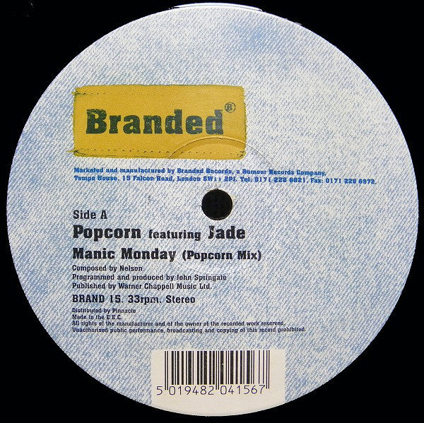 Popcorn (7) Featuring Jade (11) : Manic Monday (12", Maxi)