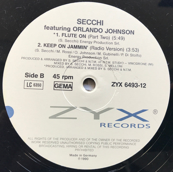 Stefano Secchi : Keep On Jammin' (12")