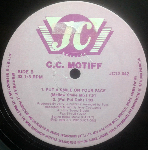 C.C. Motiff : Put A Smile On Your Face (12")
