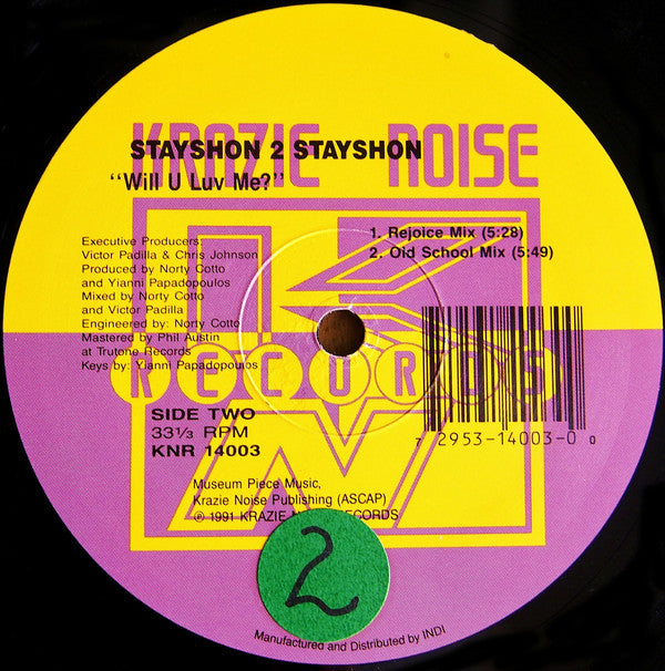 Stayshon 2 Stayshon : It's All Rite / Will U Luv Me (12")