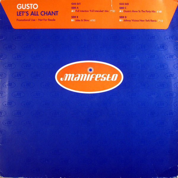 Gusto : Let's All Chant (2x12", Promo)