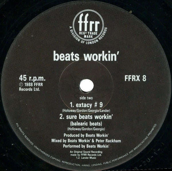 Beats Workin' : Sure Beats Workin' (12")