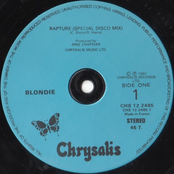 Blondie : Rapture (12", Single)
