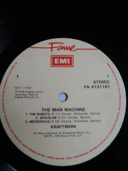 Kraftwerk : The Man Machine (LP, Album, RE)