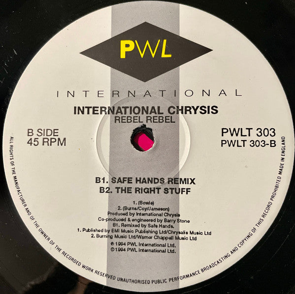 International Chrysis : Rebel Rebel (12", Single)