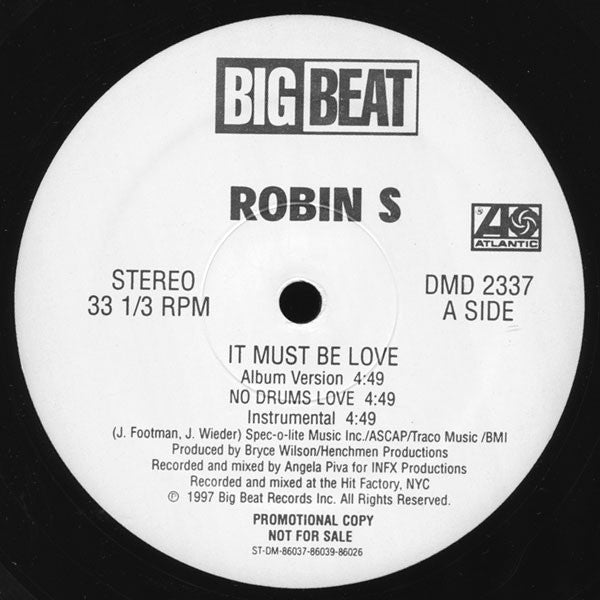 Robin S. : It Must Be Love (12", Promo)