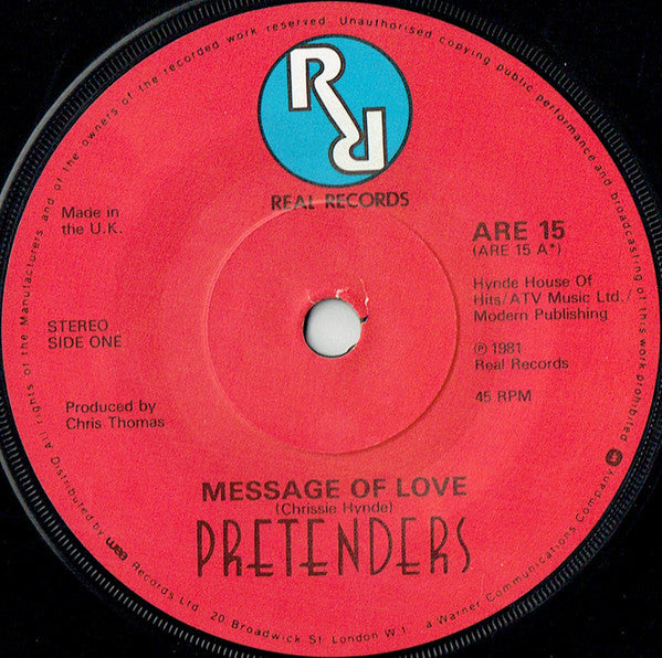 The Pretenders : Message Of Love (7", Single)