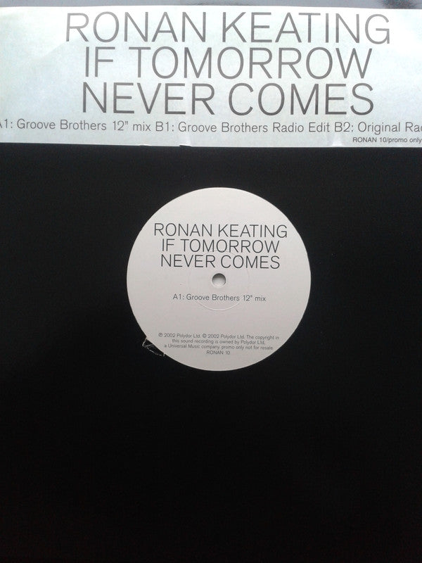 Ronan Keating : If Tomorrow Never Comes (12", Promo)