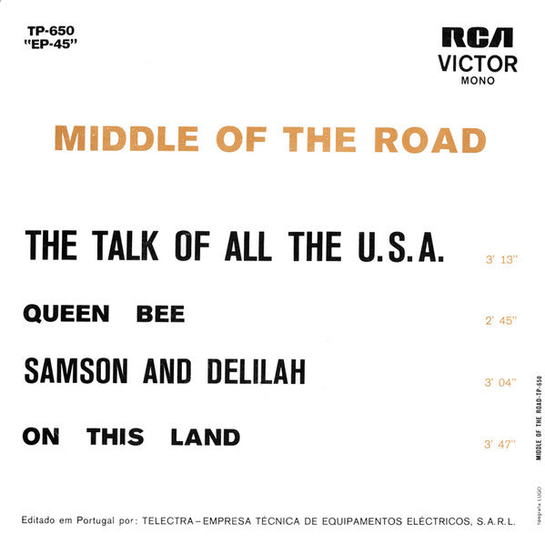 Middle Of The Road : The Talk Of All The U.S.A. (7", EP, Mono)