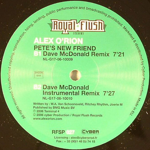Alex O'Rion : Pete's New Friend (12")