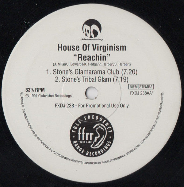House Of Virginism : Reachin (12", Promo)