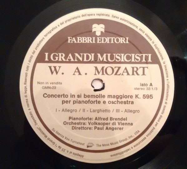 Wolfgang Amadeus Mozart, Alfred Brendel, Wiener Volksopernorchester, Paul Angerer, Gerd Starke, Württembergisches Kammerorchester, Jörg Faerber : Concerto Per Pianoforte K. 595 - Concerto Per Clarinetto K. 622 (LP, Comp)