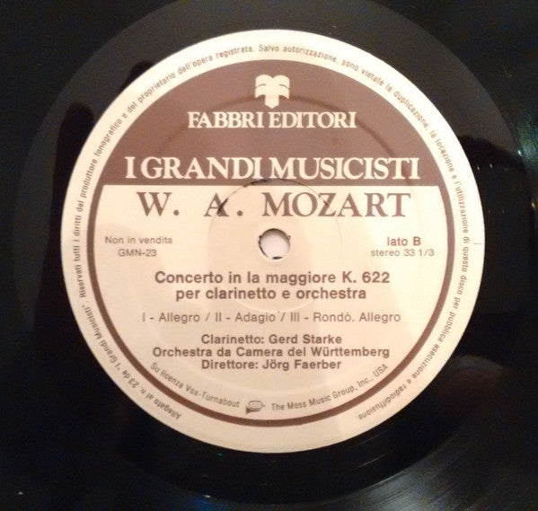 Wolfgang Amadeus Mozart, Alfred Brendel, Wiener Volksopernorchester, Paul Angerer, Gerd Starke, Württembergisches Kammerorchester, Jörg Faerber : Concerto Per Pianoforte K. 595 - Concerto Per Clarinetto K. 622 (LP, Comp)
