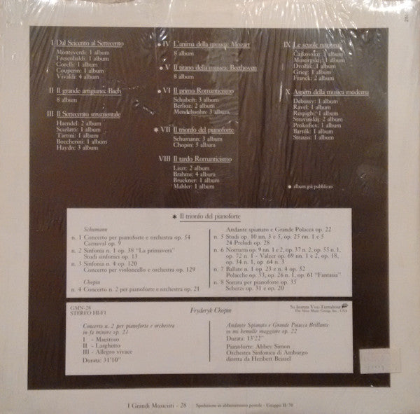 Chopin*, Abbey Simon, Orchestra Sinfonica Di Amburgo*, Heribert Beissel : Concerto N.2 Op. 21 / Grande Polacca Brillante Op.22 (LP)