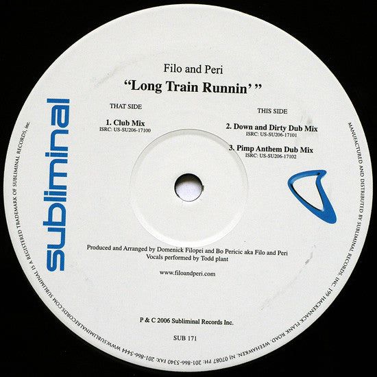 Filo & Peri : Long Train Runnin' (12")