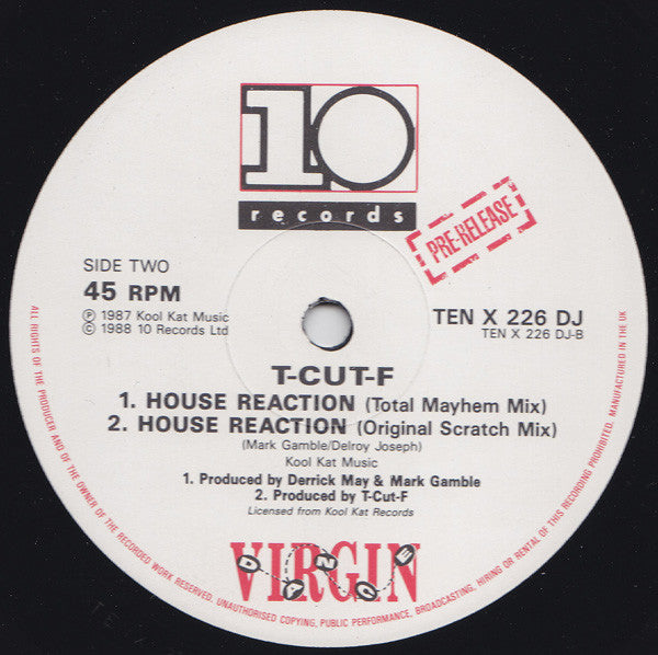 T-CUT-F : House Reaction (Union Jack Mix) (12", Promo)