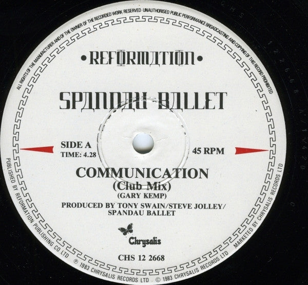Spandau Ballet : Communication (Club Mix) (12", Single)