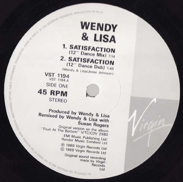 Wendy & Lisa : Satisfaction (12")