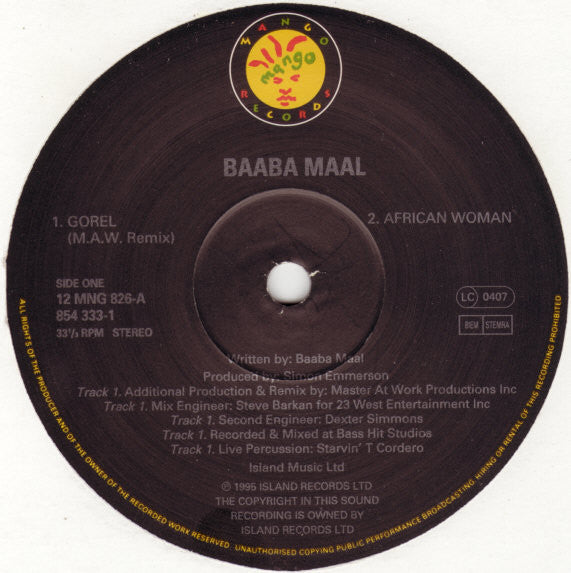 Baaba Maal : Gorel / African Woman (12")