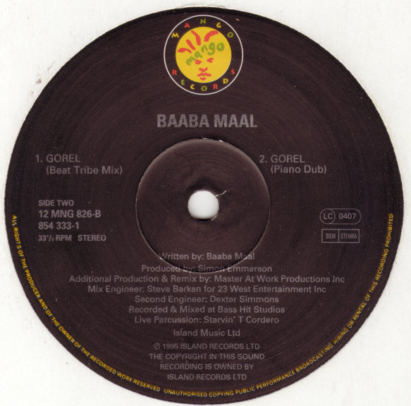 Baaba Maal : Gorel / African Woman (12")
