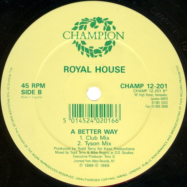 Todd Terry Presents Royal House : A Better Way (12")