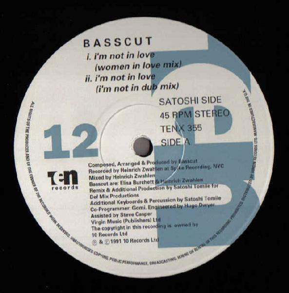 Basscut : I'm Not In Love (12")