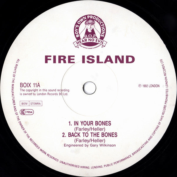 Fire Island : In Your Bones / Back To The Bones / Fire Island (12")