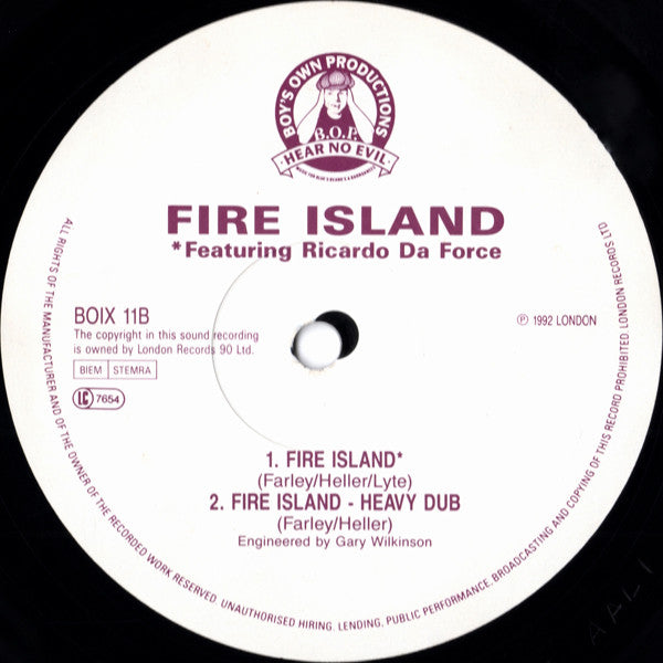 Fire Island : In Your Bones / Back To The Bones / Fire Island (12")