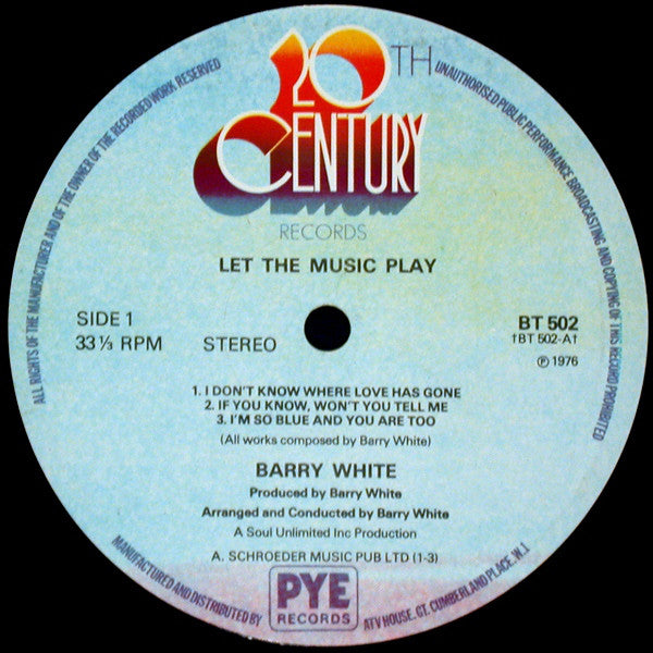Barry White : Let The Music Play (LP, Album)