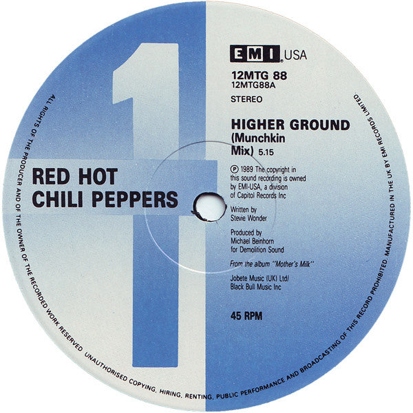 Red Hot Chili Peppers : Higher Ground (12", Single, RE, Gat)