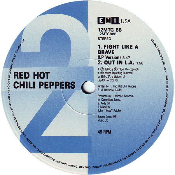 Red Hot Chili Peppers : Higher Ground (12", Single, RE, Gat)