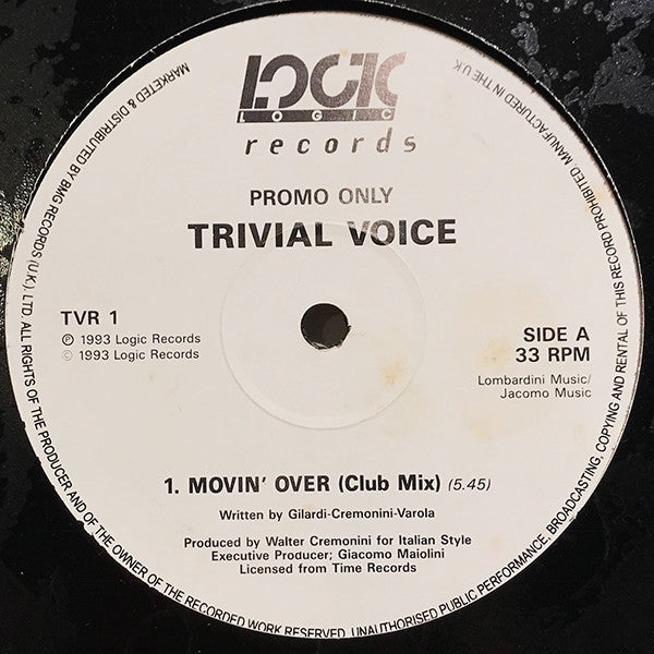 Trivial Voice : Movin' Over (12", Promo)