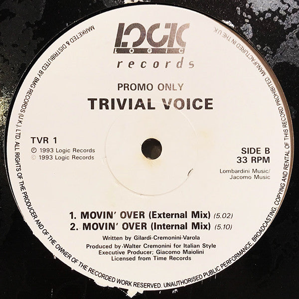 Trivial Voice : Movin' Over (12", Promo)