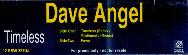 Dave Angel : Timeless (12", Promo)