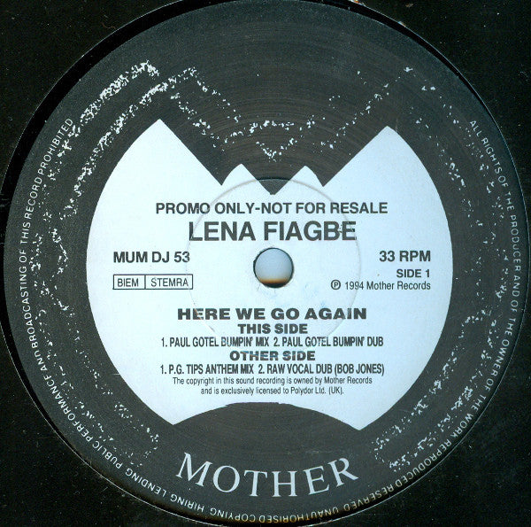 Lena Fiagbe : Here We Go Again (12", Promo)