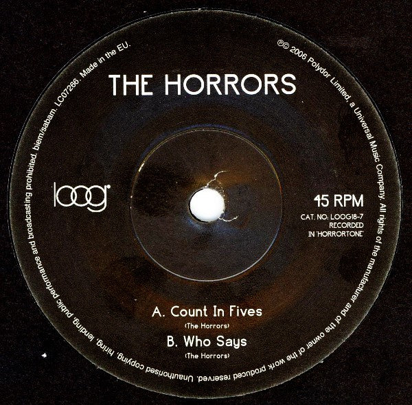 The Horrors : Count In Fives (7", Single)