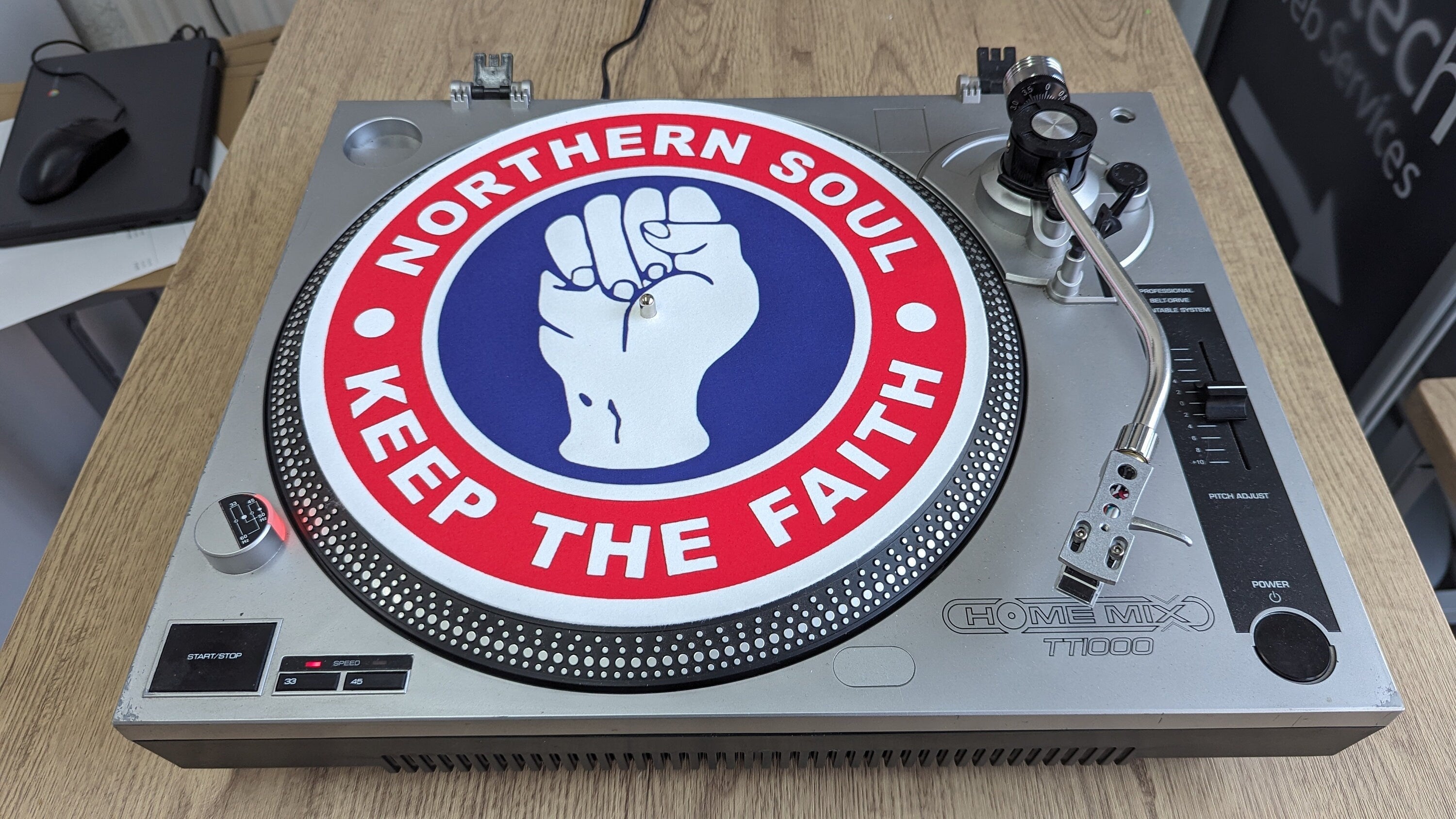 Northern Soul - Red White and Blue - Keep the Faith Slipmat - 7 & 12 inch LP Vinyl DJ Pro Turntable Slip Mat Record Player