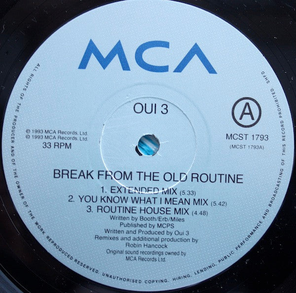 Oui 3 : Break From The Old Routine (12")