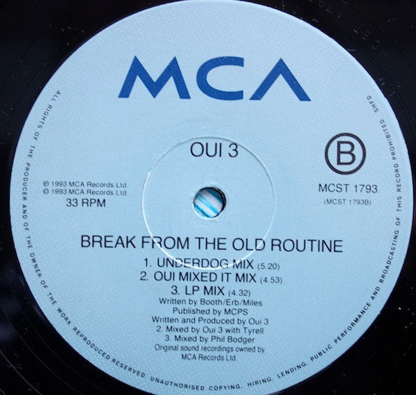 Oui 3 : Break From The Old Routine (12")