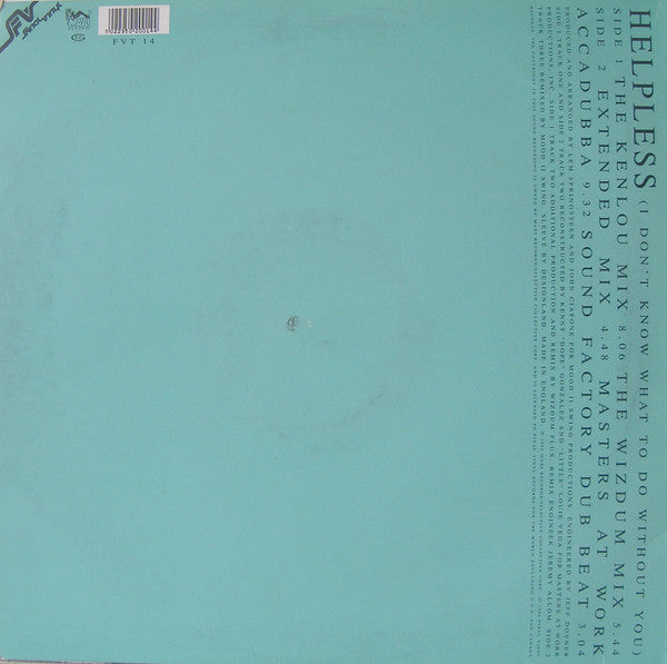 Urbanized Featuring Silvano : Helpless (I Don't Know What To Do Without You) (12")