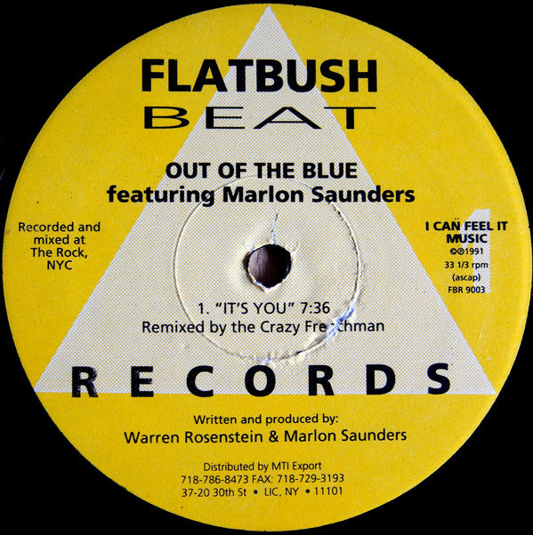 Out Of The Blue Featuring Marlon Saunders : It's You / Wishing On A Star (12")