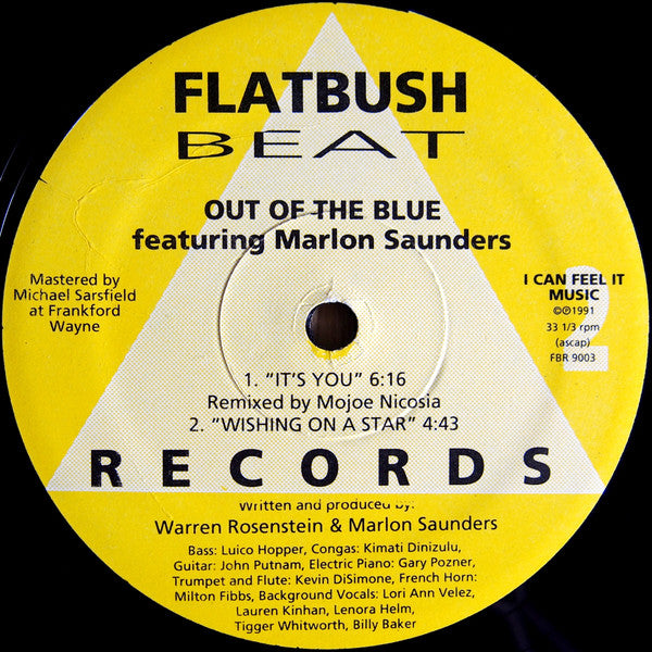 Out Of The Blue Featuring Marlon Saunders : It's You / Wishing On A Star (12")