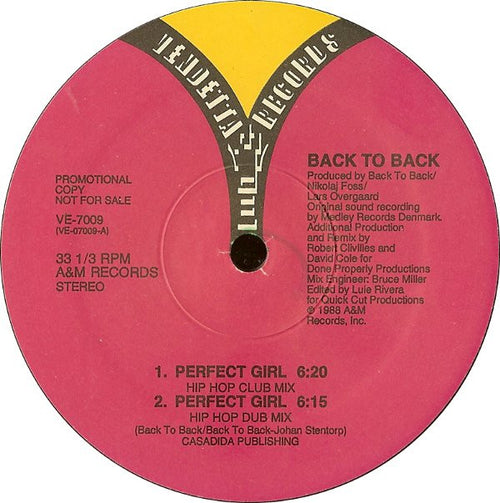Back To Back : Perfect Girl (12", Promo)