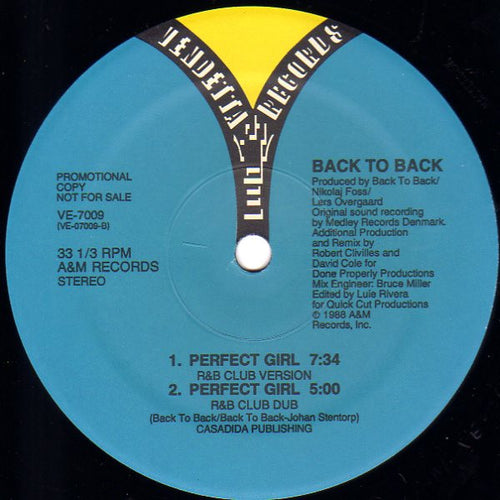 Back To Back : Perfect Girl (12", Promo)
