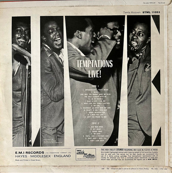 The Temptations : Temptations Live! (LP, Album)