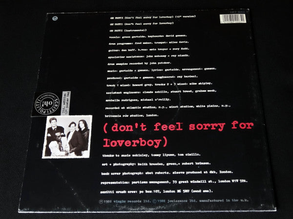 Scritti Politti : Oh Patti (Don't Feel Sorry For Loverboy) (12", Single, Ltd, Pos)
