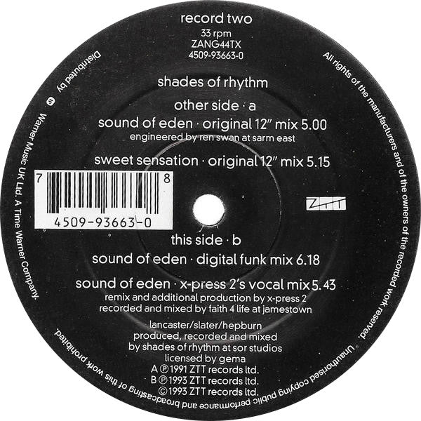 Shades Of Rhythm : Sound Of Eden / Sweet Sensation (12", Rec)