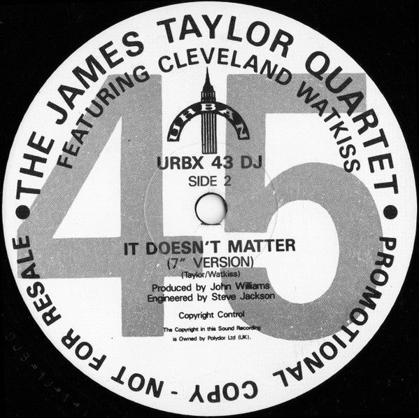 The James Taylor Quartet Featuring Cleveland Watkiss : It Doesn't Matter (12", Promo)