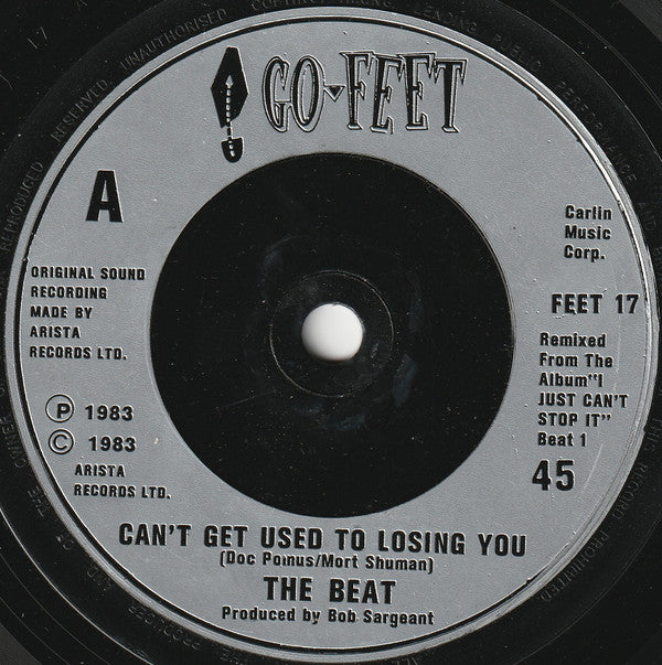 The Beat (2) : Can't Get Used To Losing You (7", Single, Sil)