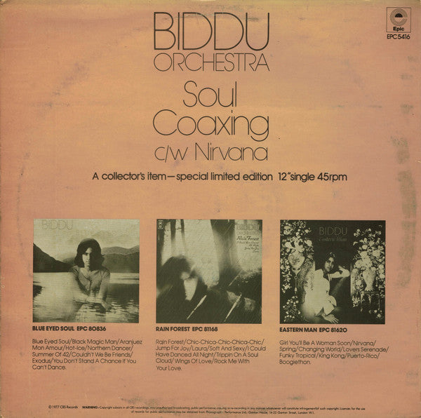 Biddu Orchestra : Soul Coaxing (12", Single, Ltd)